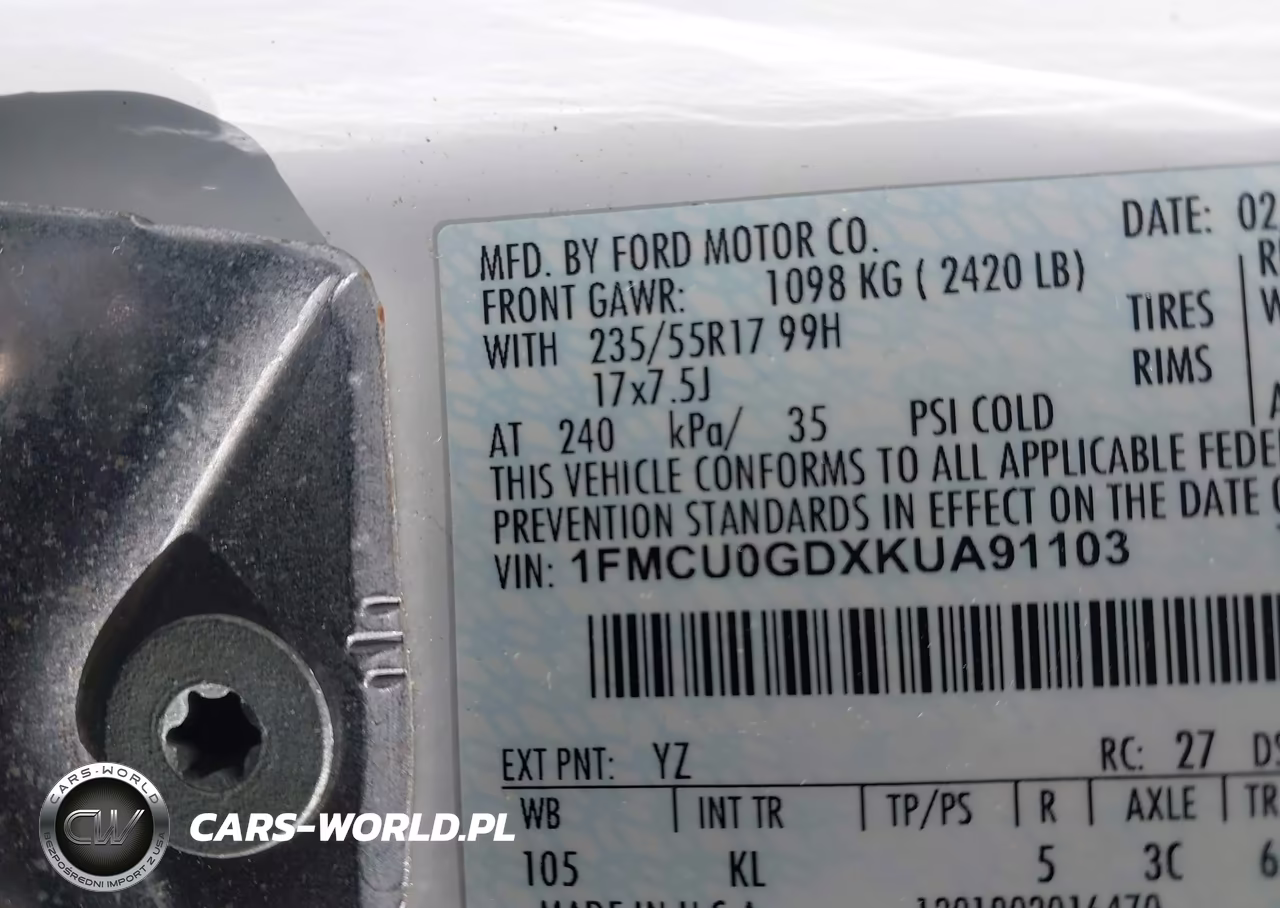2019 Ford Escape Se VIN:1FMCU0GDXKUA91103 - 9