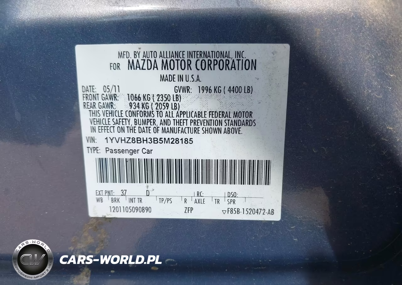 2011 Mazda Mazda6 I Sport VIN:1YVHZ8BH3B5M28185 - 9