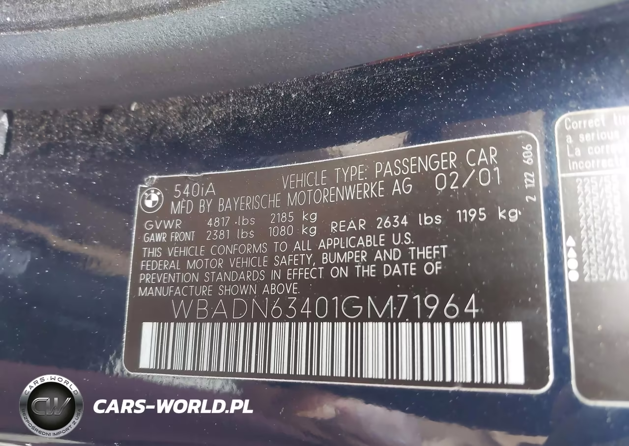 2001 BMW 540Ia VIN:WBADN63401GM71964 - 9