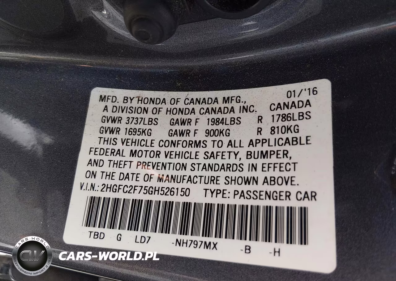 2016 Honda Civic Ex VIN:2HGFC2F75GH526150 - 9