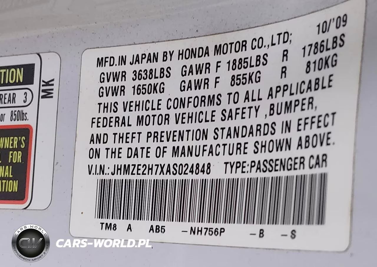 2010 Honda Insight Ex VIN:JHMZE2H7XAS024848 - 9