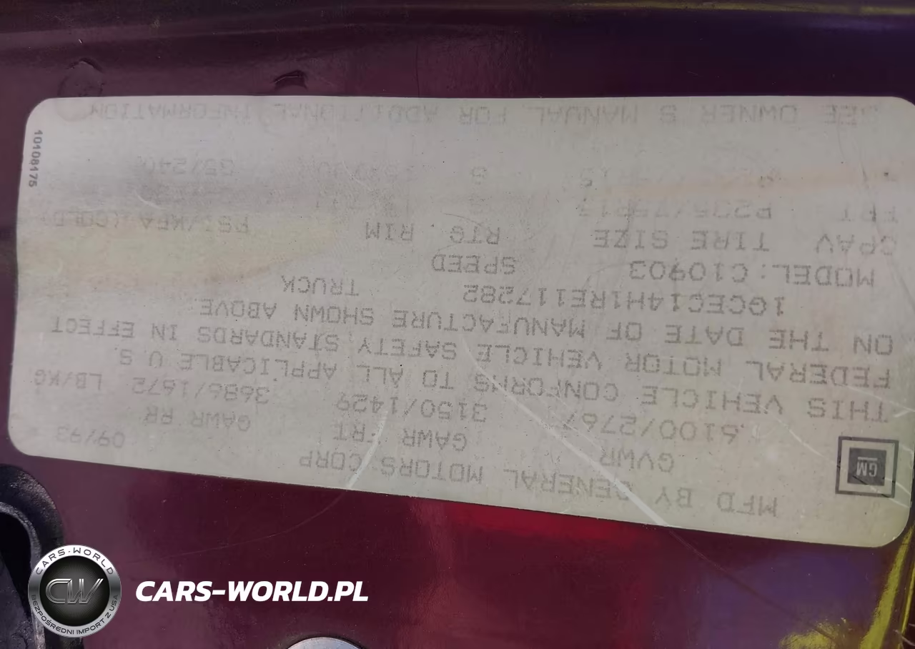 1994 Chevrolet Gmt-400 C1500 VIN:1GCEC14H1RE117282 - 9