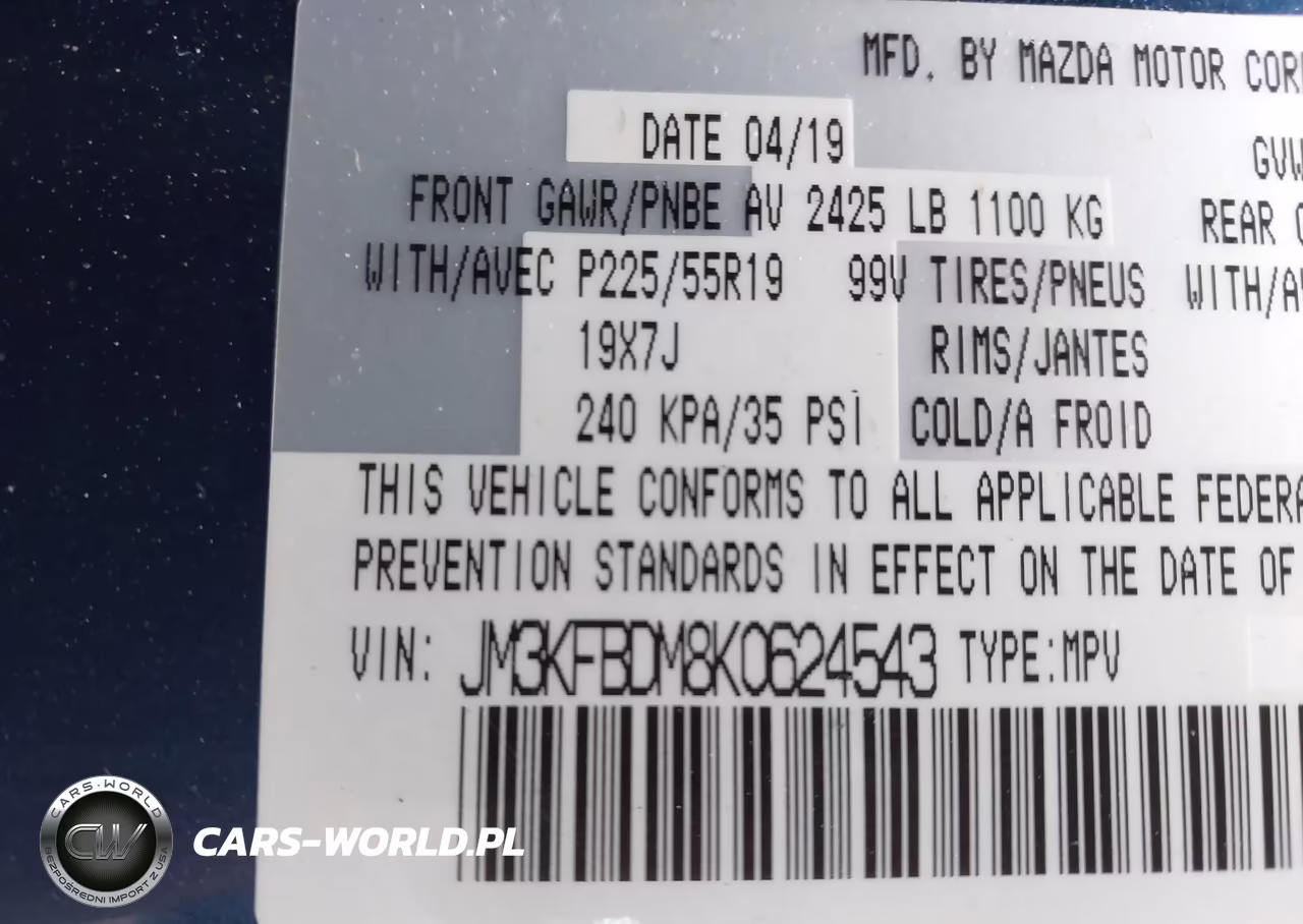 2019 Mazda Cx-5 Grand Touring VIN:JM3KFBDM8K0624543 - 9