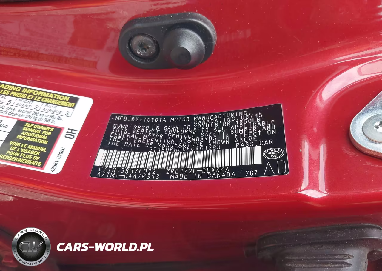 2015 Toyota Corolla S Plus VIN:2T1BURHE6FC461283 - 9