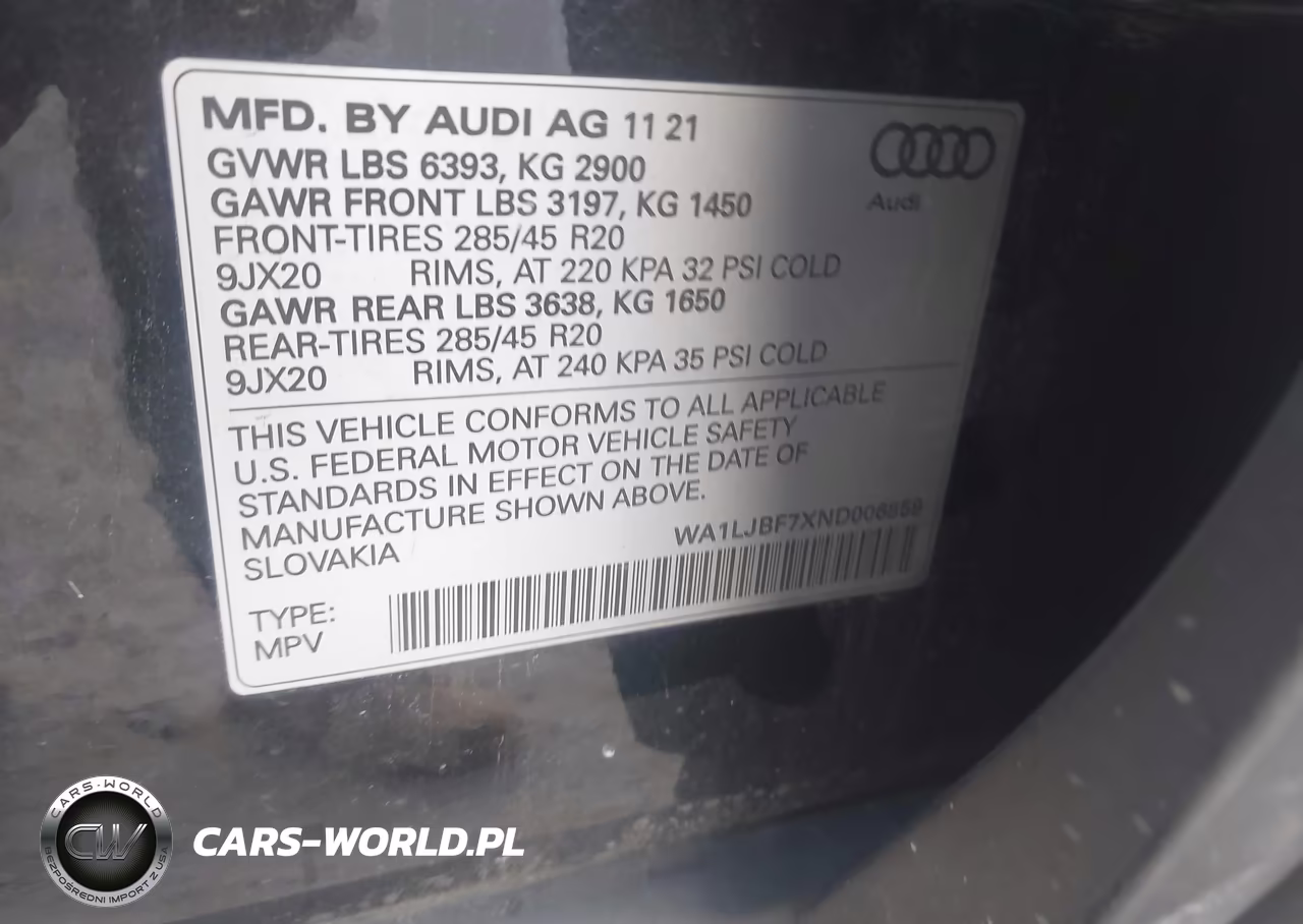 2022 Audi Q7 Premium Plus 45 Tfsi Quattro Tiptronic VIN:WA1LJBF7XND006859 - 9