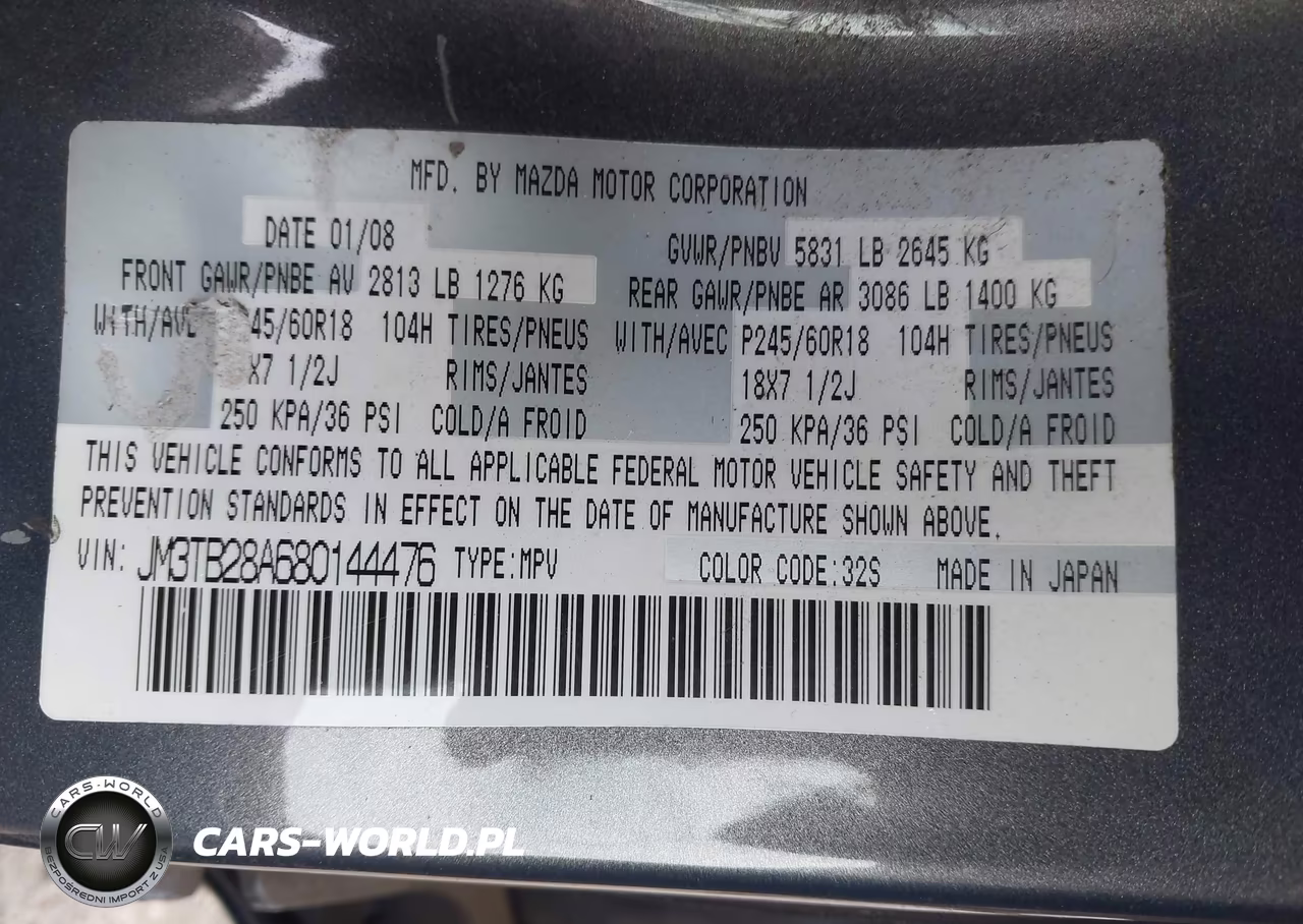 2008 Mazda Cx-9 Sport VIN:JM3TB28A680144476 - 9