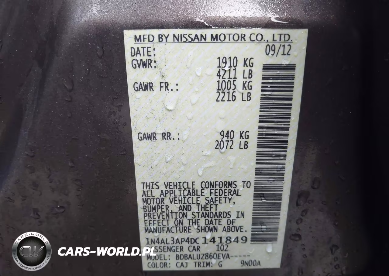 2013 Nissan Altima 2.5 Sv VIN:1N4AL3AP4DC141849 - 9
