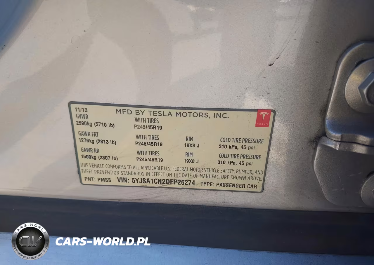 2013 Tesla Model S VIN:5YJSA1CN2DFP26274 - 9