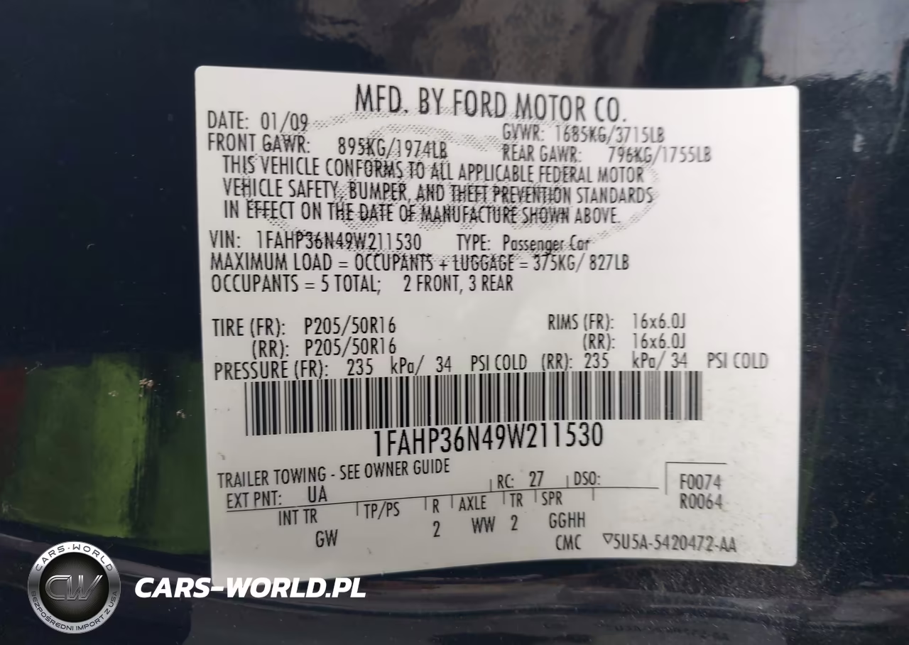 2009 Ford Focus Ses VIN:1FAHP36N49W211530 - 9