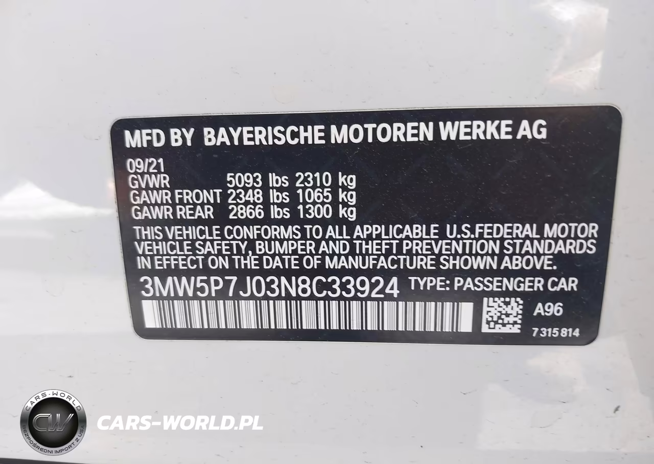2022 BMW 330E VIN:3MW5P7J03N8C33924 - 9
