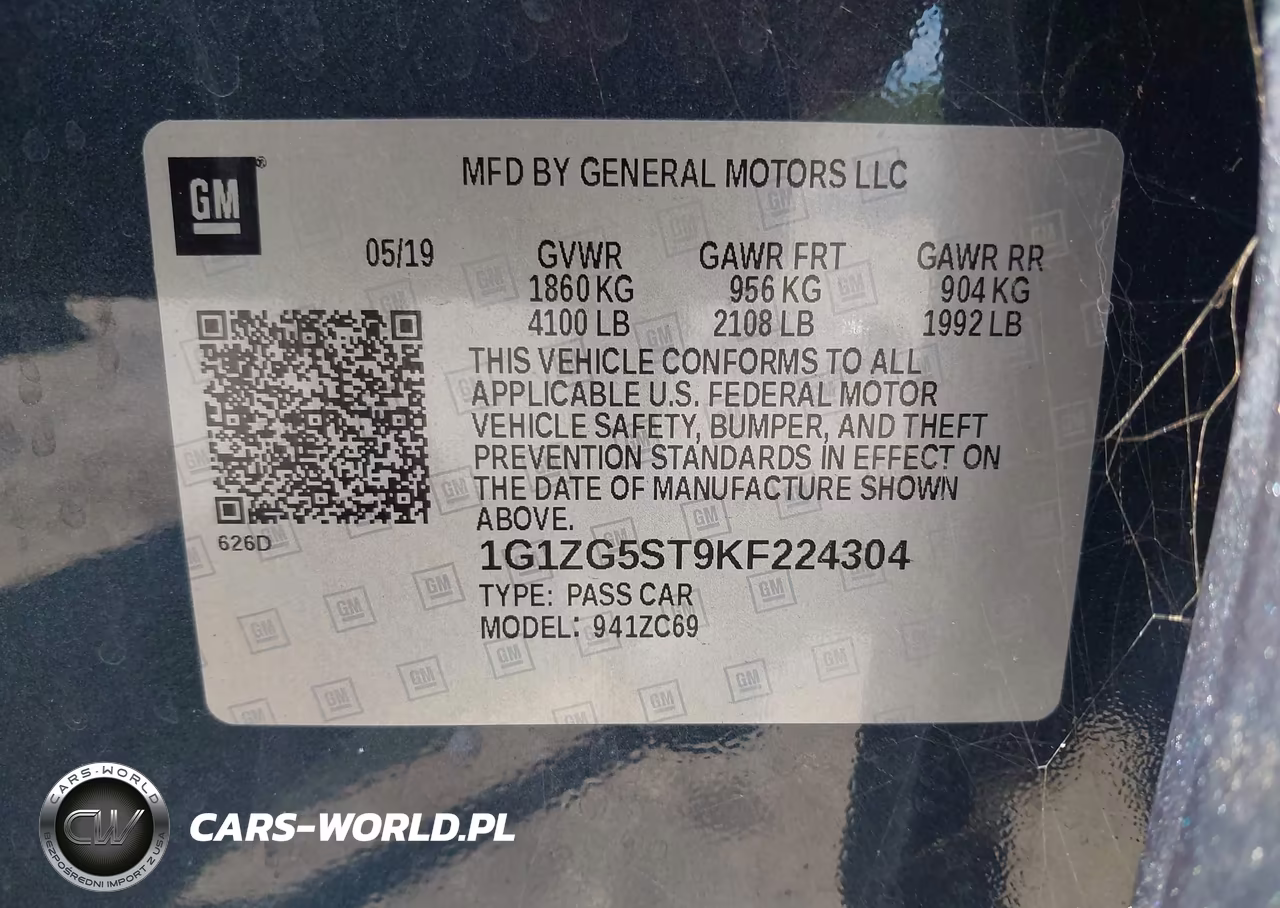 2019 Chevrolet Malibu Rs VIN:1G1ZG5ST9KF224304 - 9