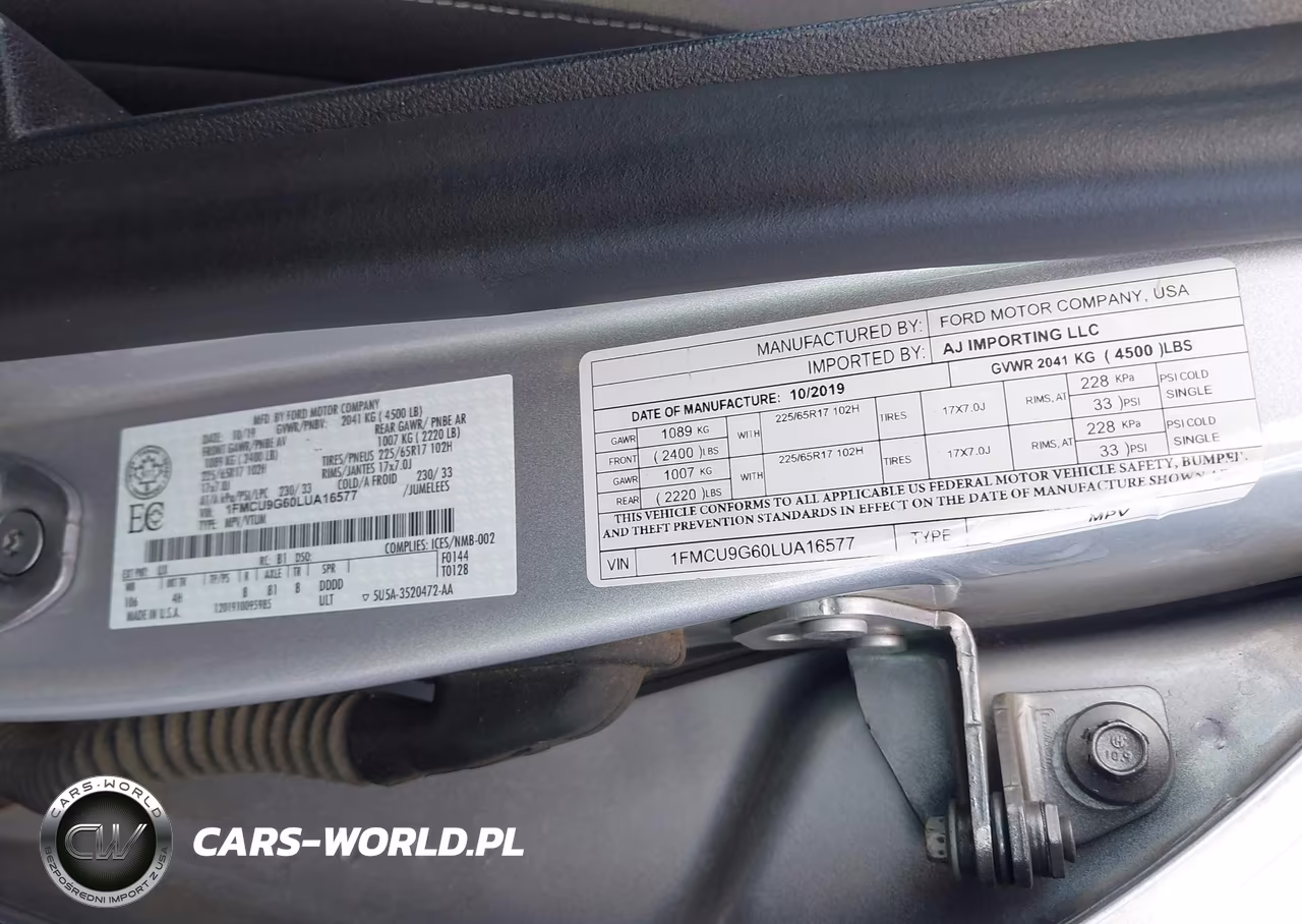 2020 Ford Escape Se VIN:1FMCU9G60LUA16577 - 9