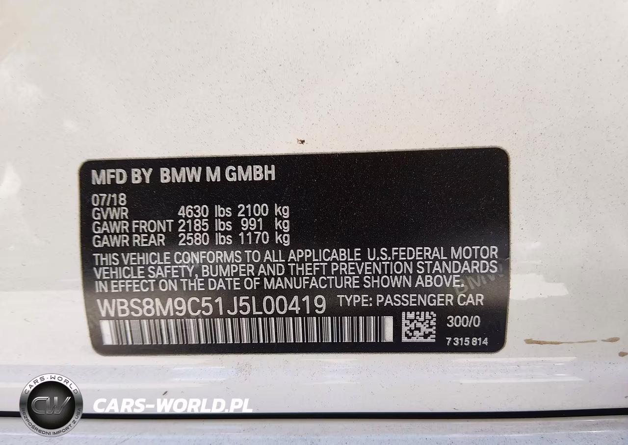 2018 BMW M3 VIN:WBS8M9C51J5L00419 - 9