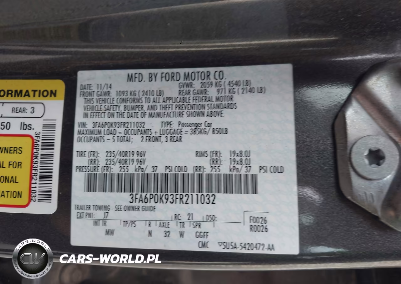 2015 Ford Fusion Titanium VIN:3FA6P0K93FR211032 - 9