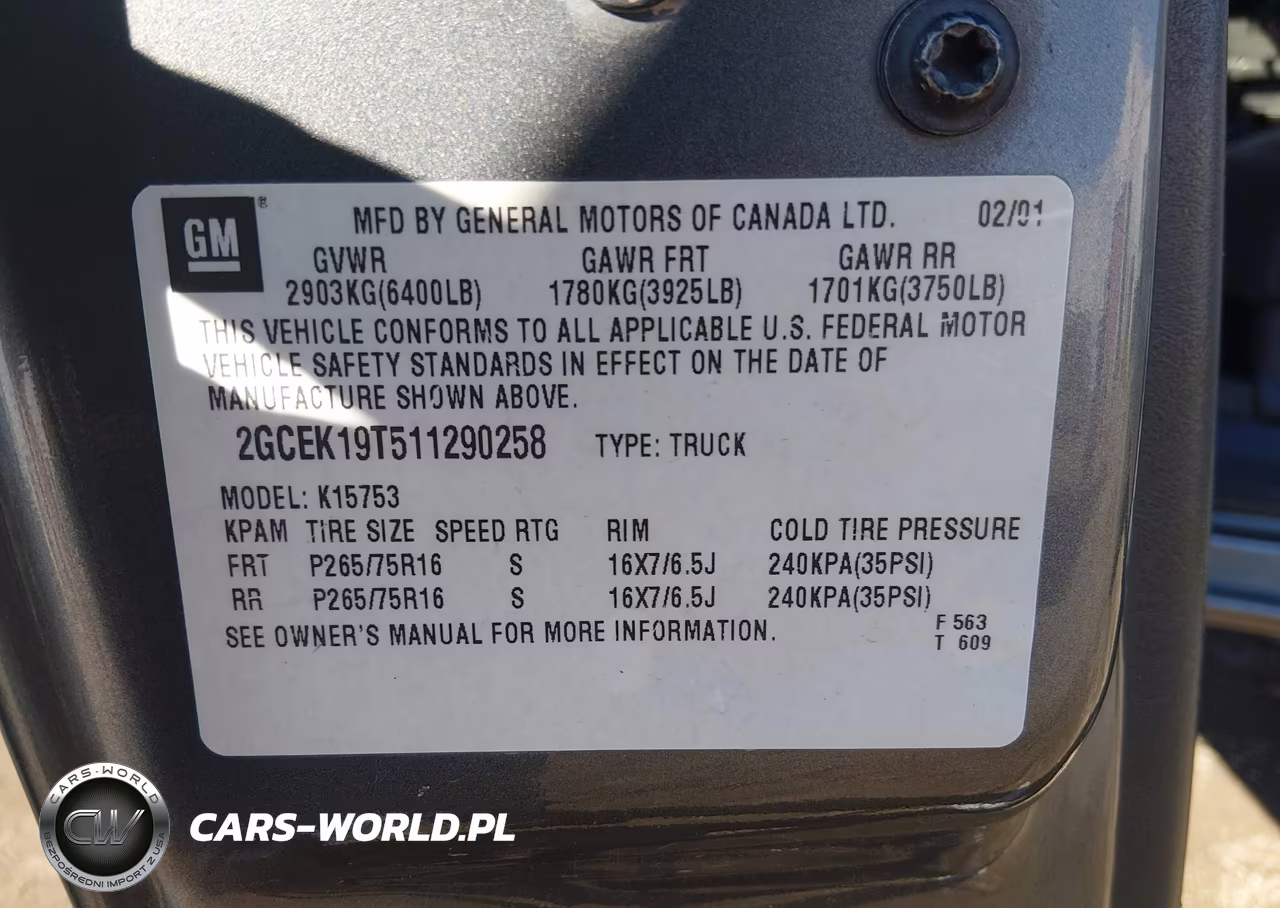 2001 Chevrolet Silverado 1500 Ls VIN:2GCEK19T511290258 - 9