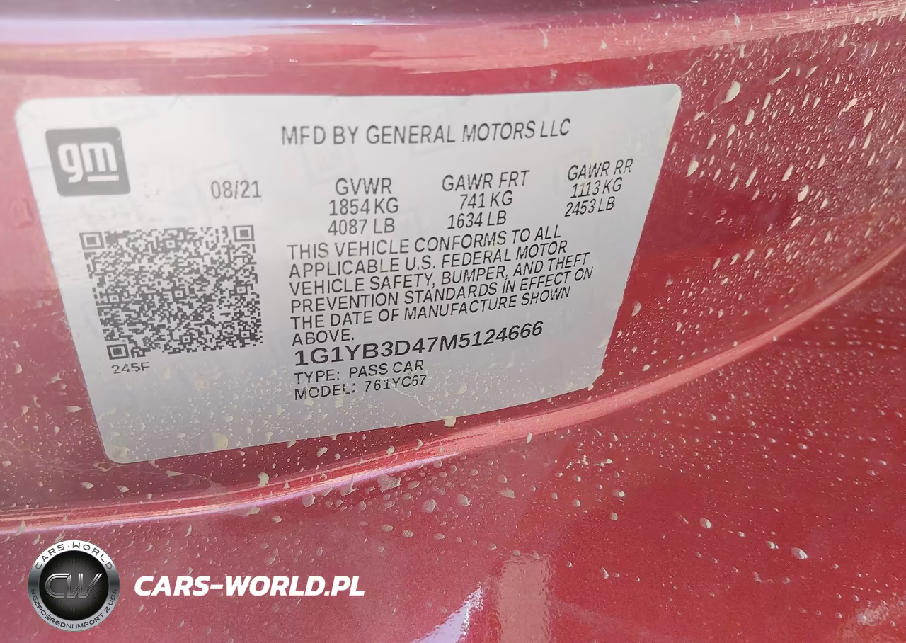 2021 Chevrolet Corvette Stingray Rwd 2Lt VIN:1G1YB3D47M5124666 - 9