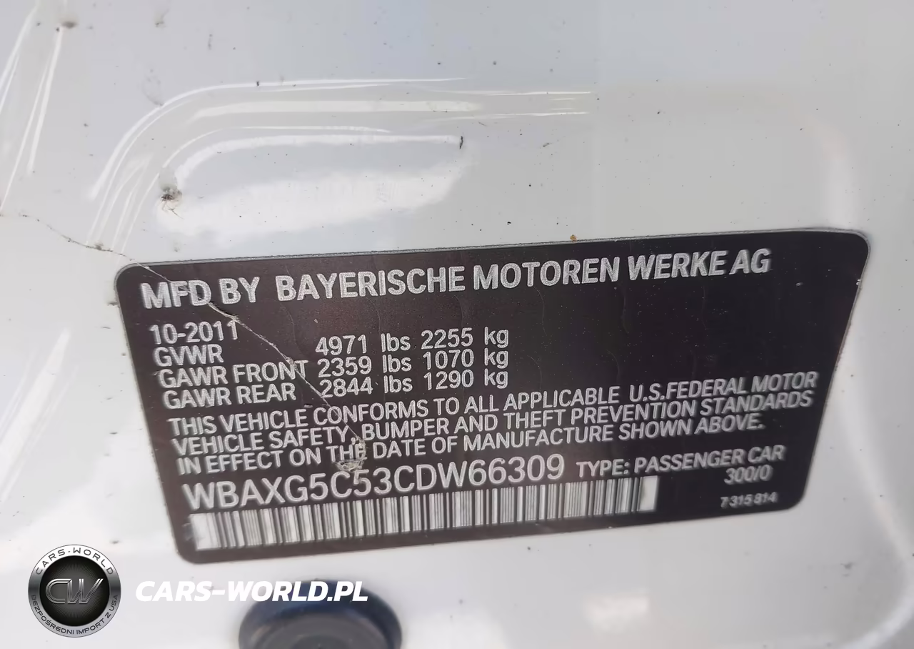 2012 BMW 528I VIN:WBAXG5C53CDW66309 - 9