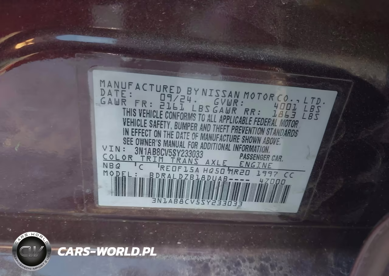 2025 Nissan Sentra Sv VIN:3N1AB8CV5SY233033 - 9