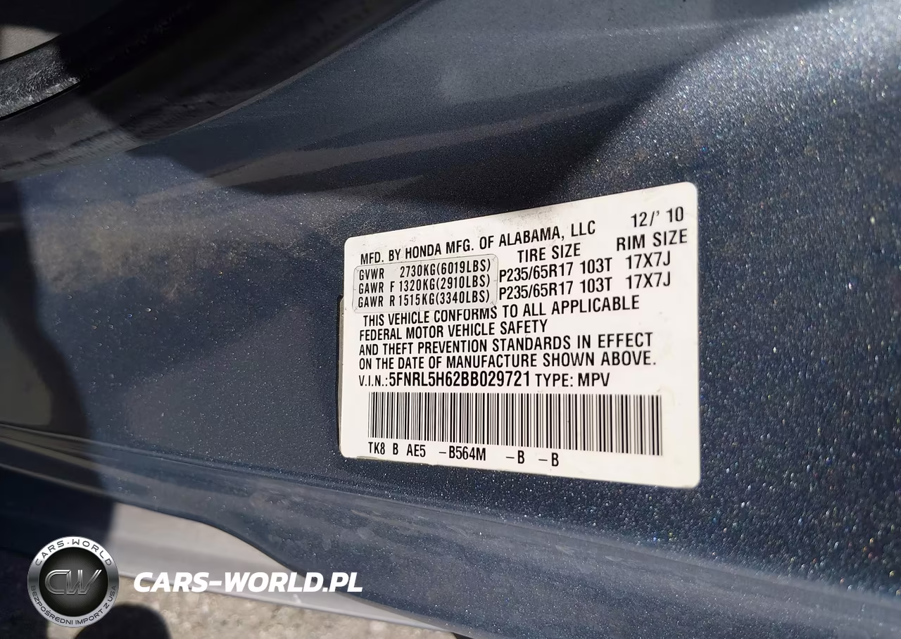 2011 Honda Odyssey Ex-L VIN:5FNRL5H62BB029721 - 17