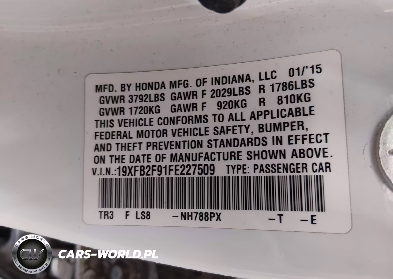 2015 Honda Civic Ex-L VIN:19XFB2F91FE227509 - 9