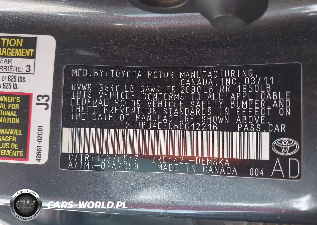 2011 Toyota Corolla S VIN:2T1BU4EE0BC612216 - 9