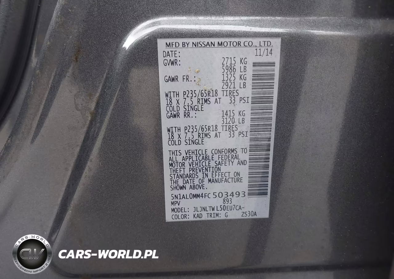 2015 Infiniti Qx60 VIN:5N1AL0MM4FC503493 - 9