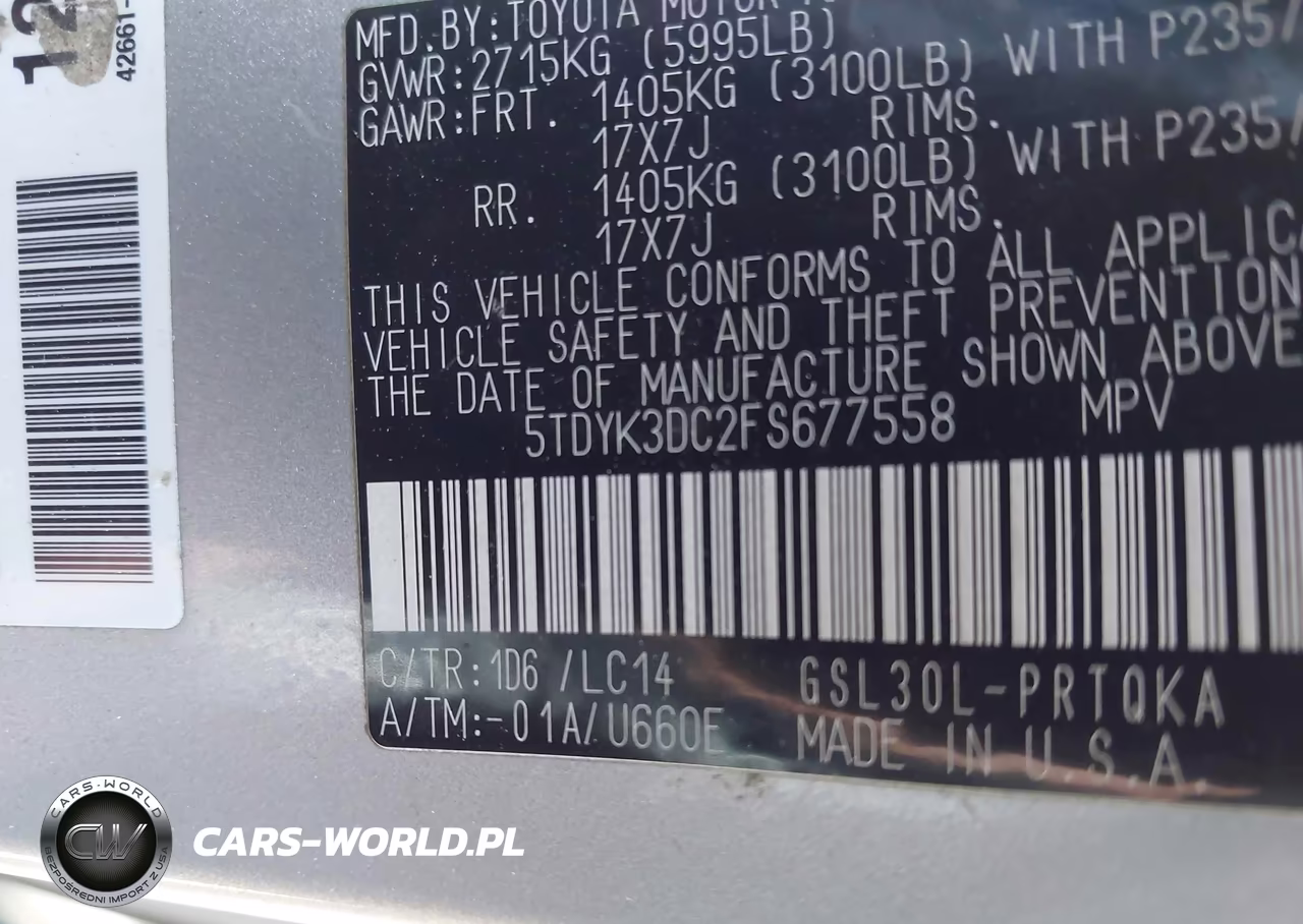2015 Toyota Sienna Xle Premium 8 Passenger VIN:5TDYK3DC2FS677558 - 9