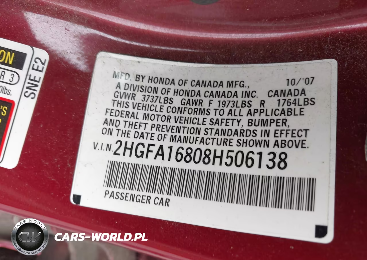 2008 Honda Civic Ex VIN:2HGFA16808H506138 - 9
