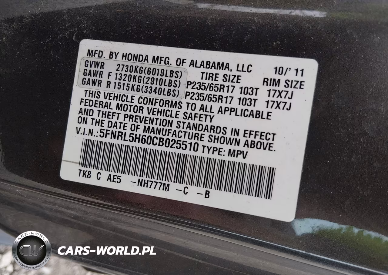 2012 Honda Odyssey Ex-L VIN:5FNRL5H60CB025510 - 9