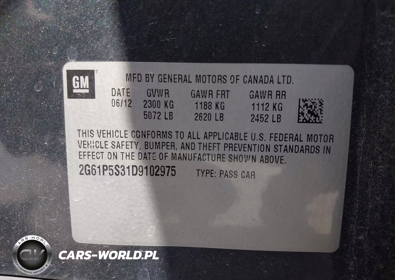 2013 Cadillac Xts Luxury VIN:2G61P5S31D9102975 - 9