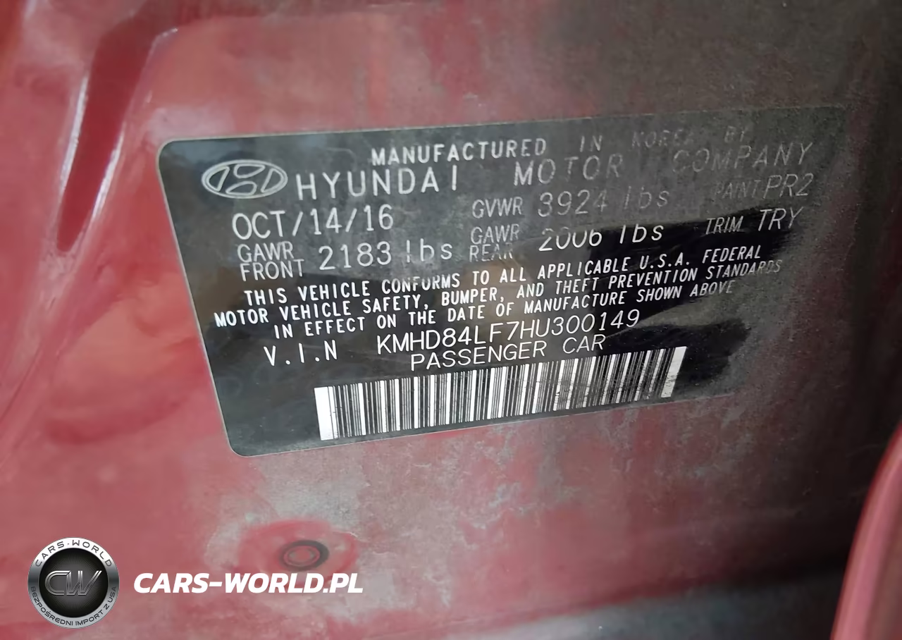 2017 Hyundai Elantra Limited VIN:KMHD84LF7HU300149 - 9