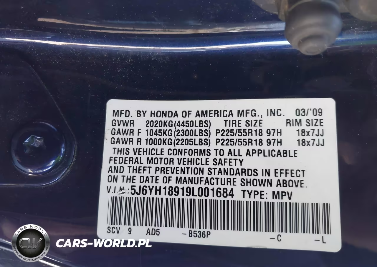 2009 Honda Element Sc VIN:5J6YH18919L001684 - 9