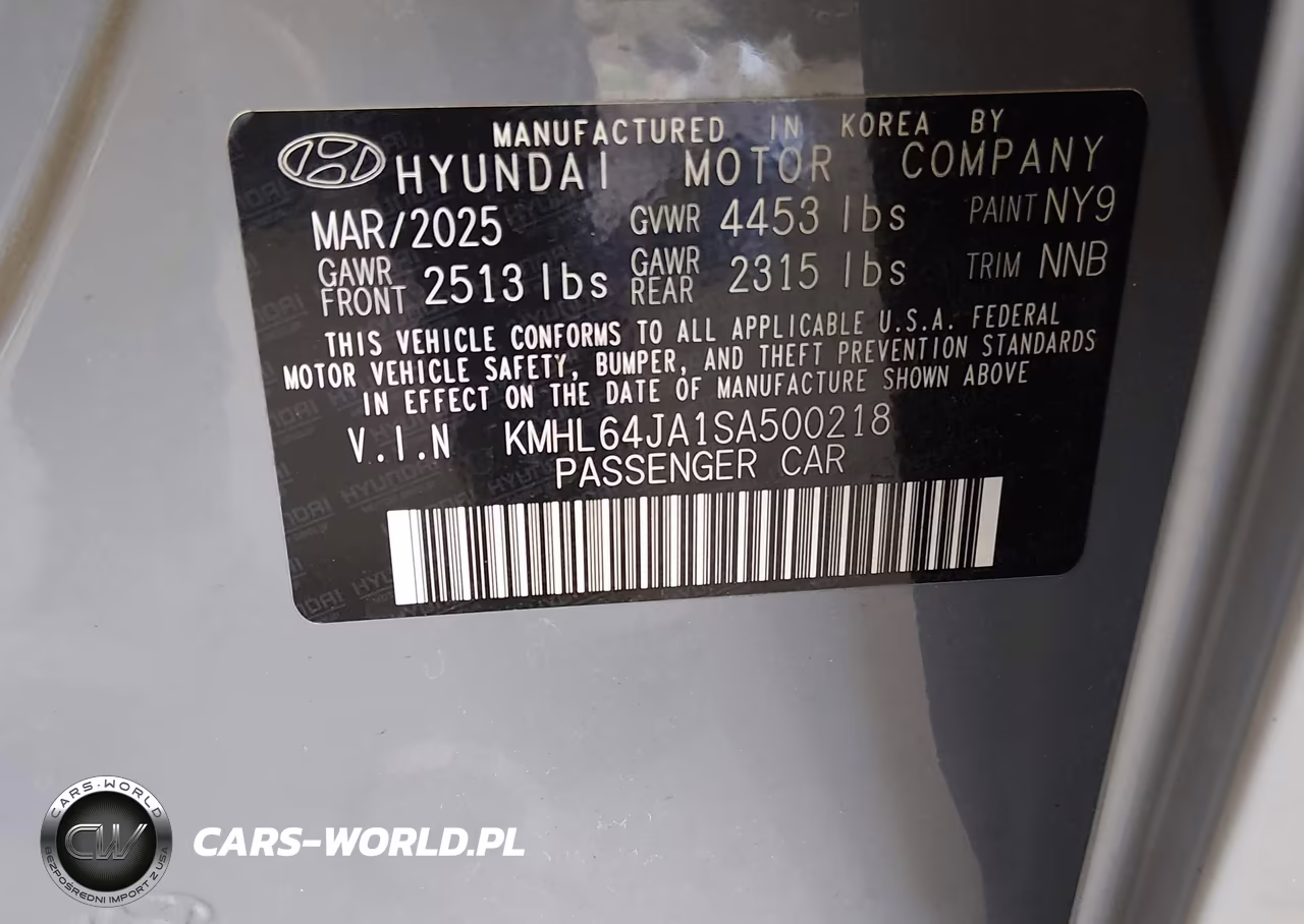 2025 Hyundai Sonata Sel VIN:KMHL64JA1SA500218 - 9