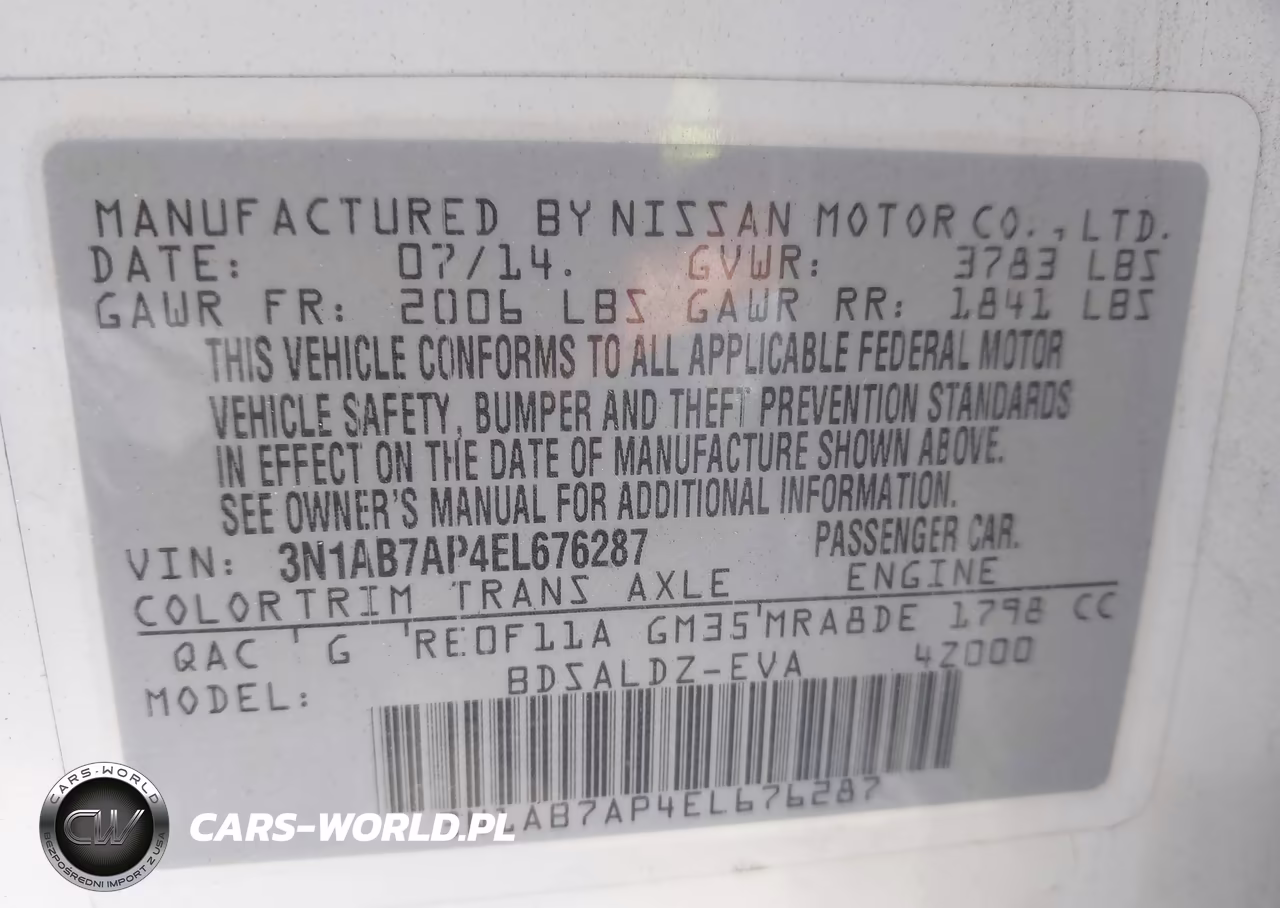 2014 Nissan Sentra Sv VIN:3N1AB7AP4EL676287 - 9