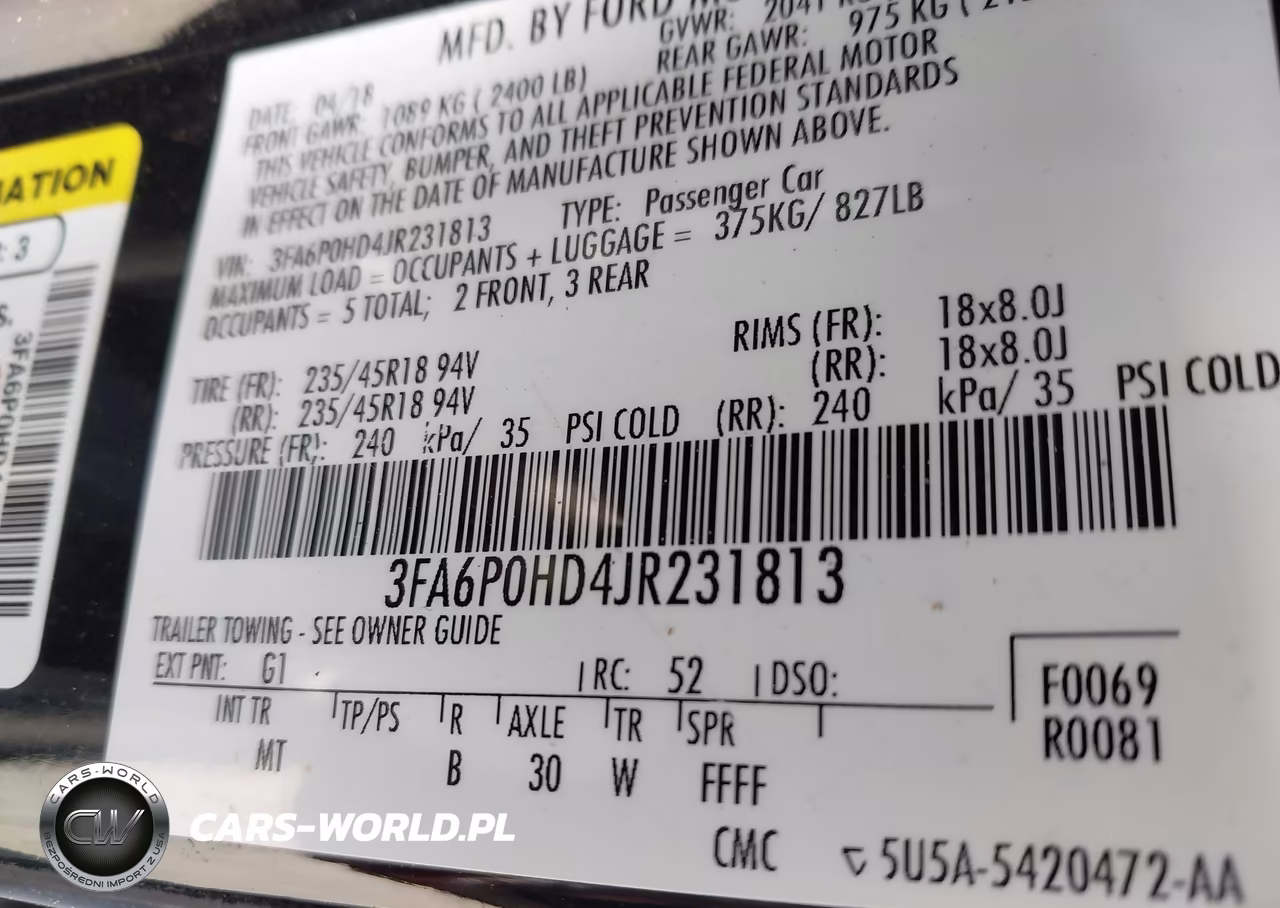 2018 Ford Fusion Se VIN:3FA6P0HD4JR231813 - 9