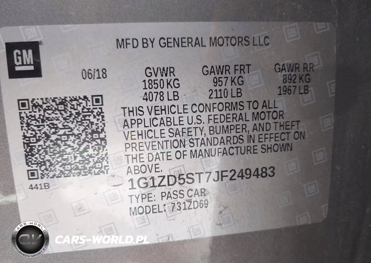 2018 Chevrolet Malibu Lt VIN:1G1ZD5ST7JF249483 - 9