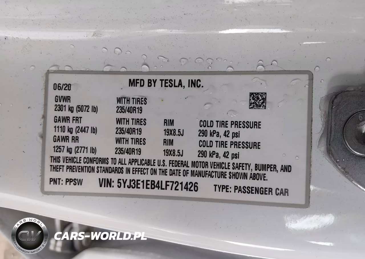 2020 Tesla Model 3 Long Range Dual Motor All-Wheel Drive VIN:5YJ3E1EB4LF721426 - 9