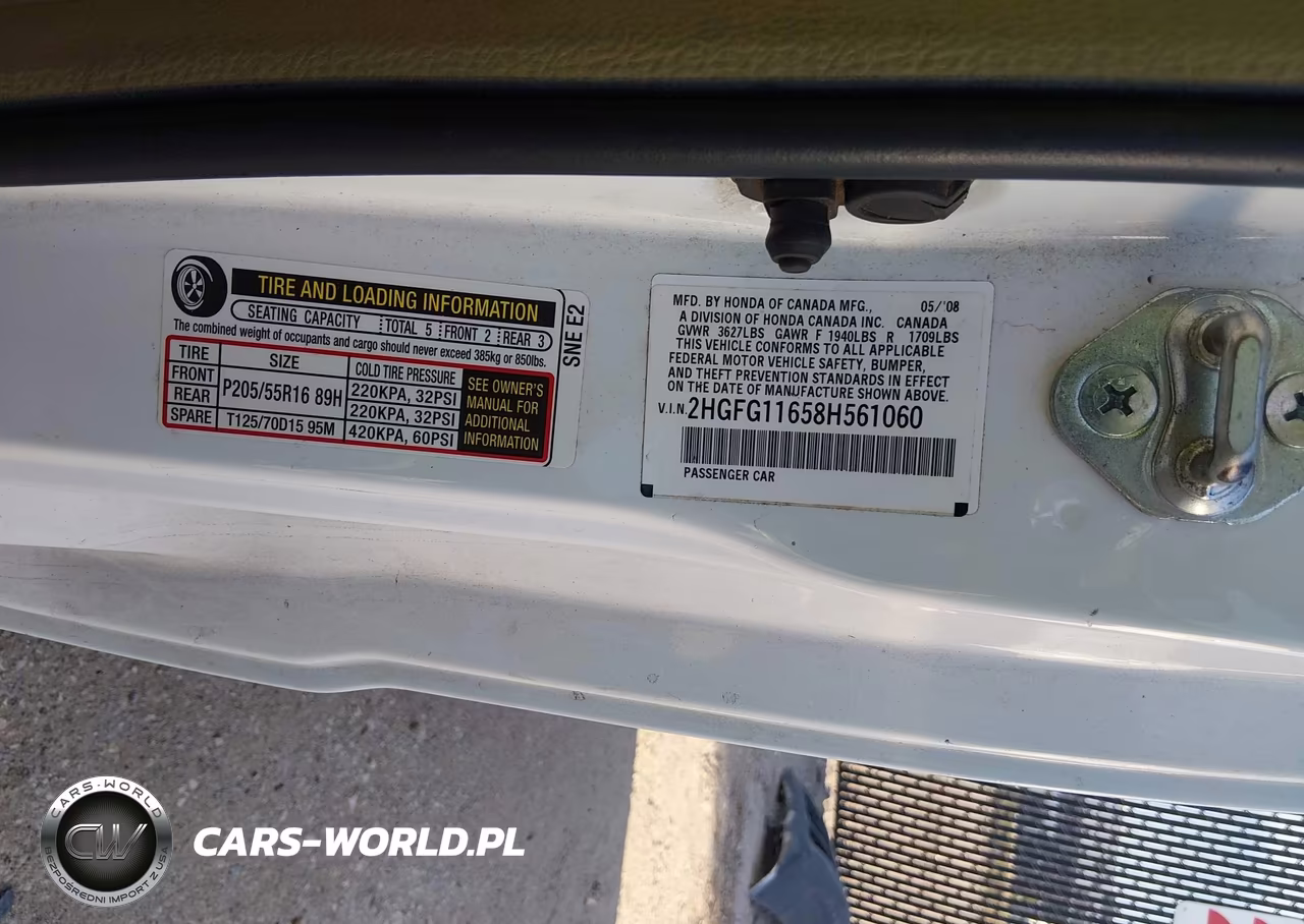 2008 Honda Civic Lx VIN:2HGFG11658H561060 - 9