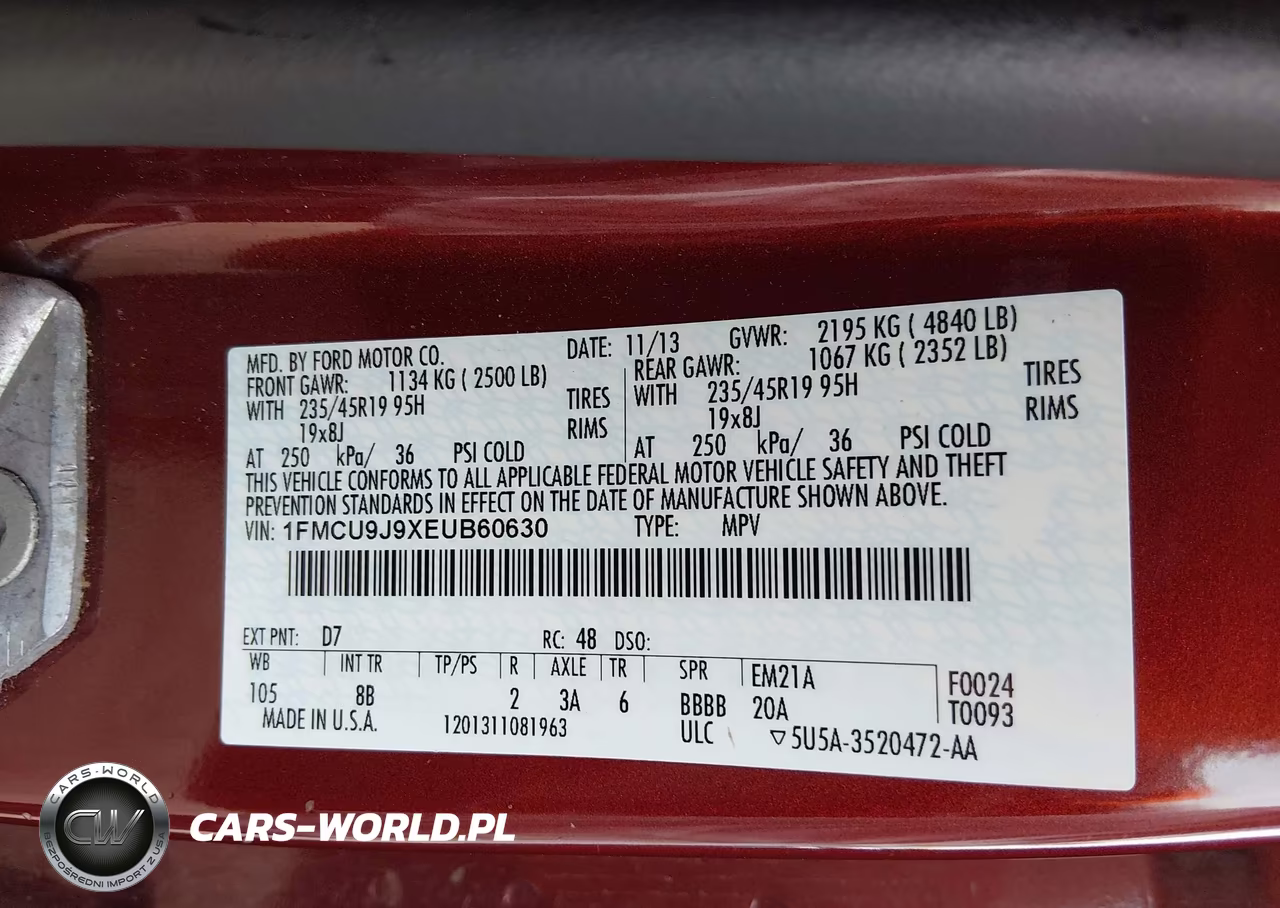 2014 Ford Escape Titanium VIN:1FMCU9J9XEUB60630 - 9