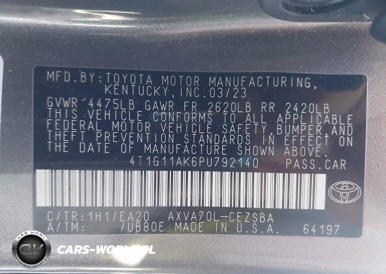 2023 Toyota Camry Se VIN:4T1G11AK6PU792140 - 9