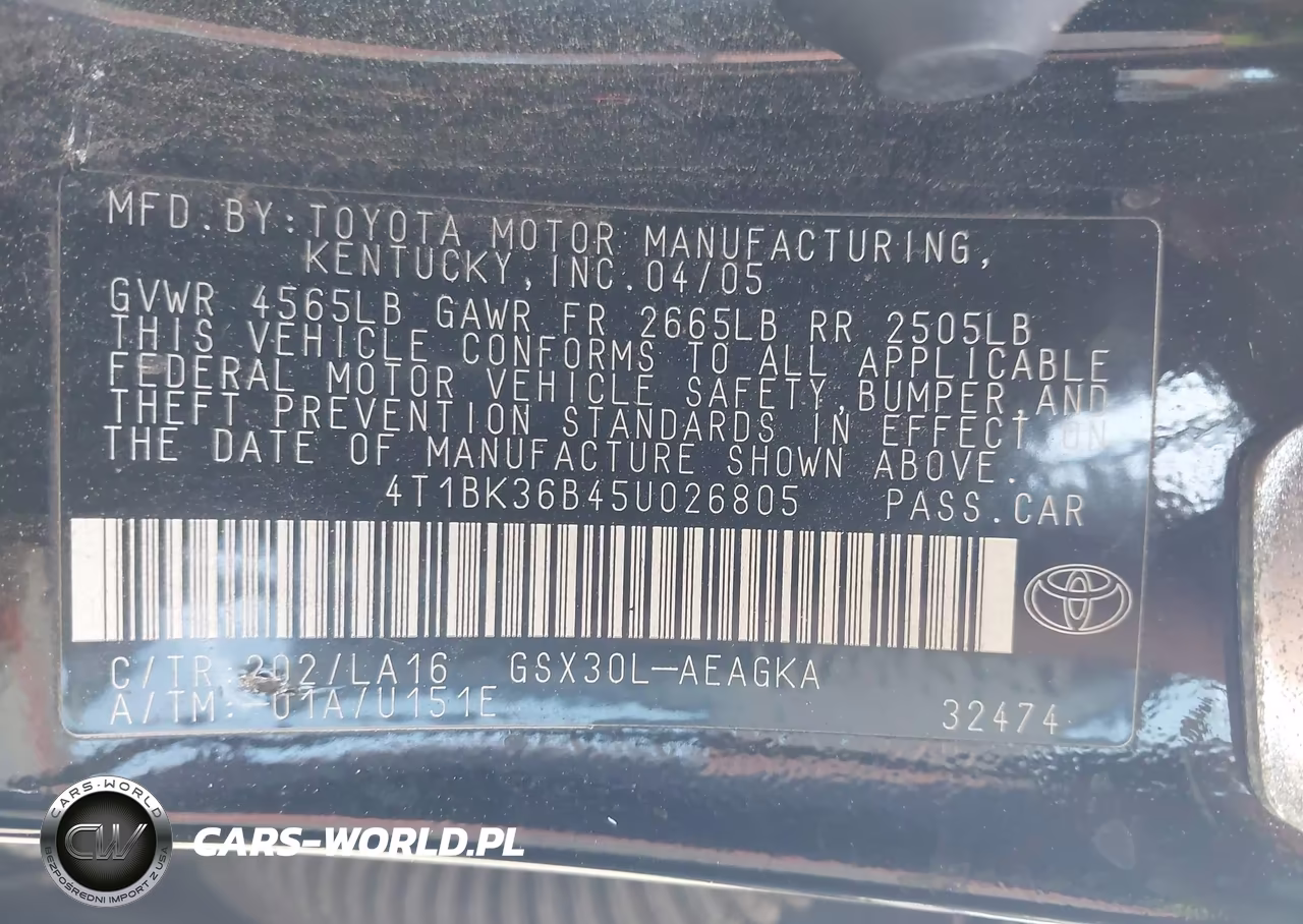 2005 Toyota Avalon Xls VIN:4T1BK36B45U026805 - 9