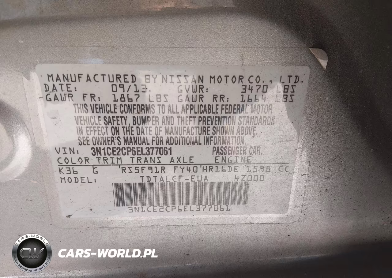 2014 Nissan Versa Note S (Sr) VIN:3N1CE2CP6EL377061 - 9