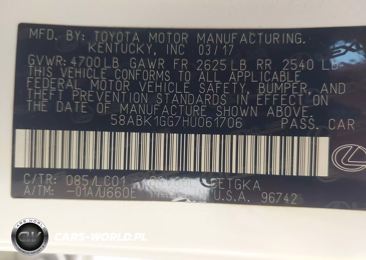 2017 Lexus Es 350 VIN:58ABK1GG7HU061706 - 9