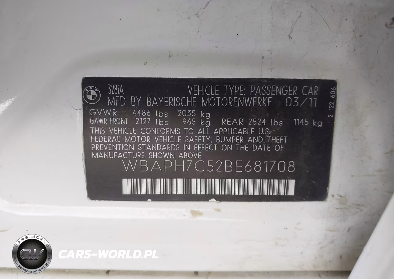 2011 BMW 328I VIN:WBAPH7C52BE681708 - 9