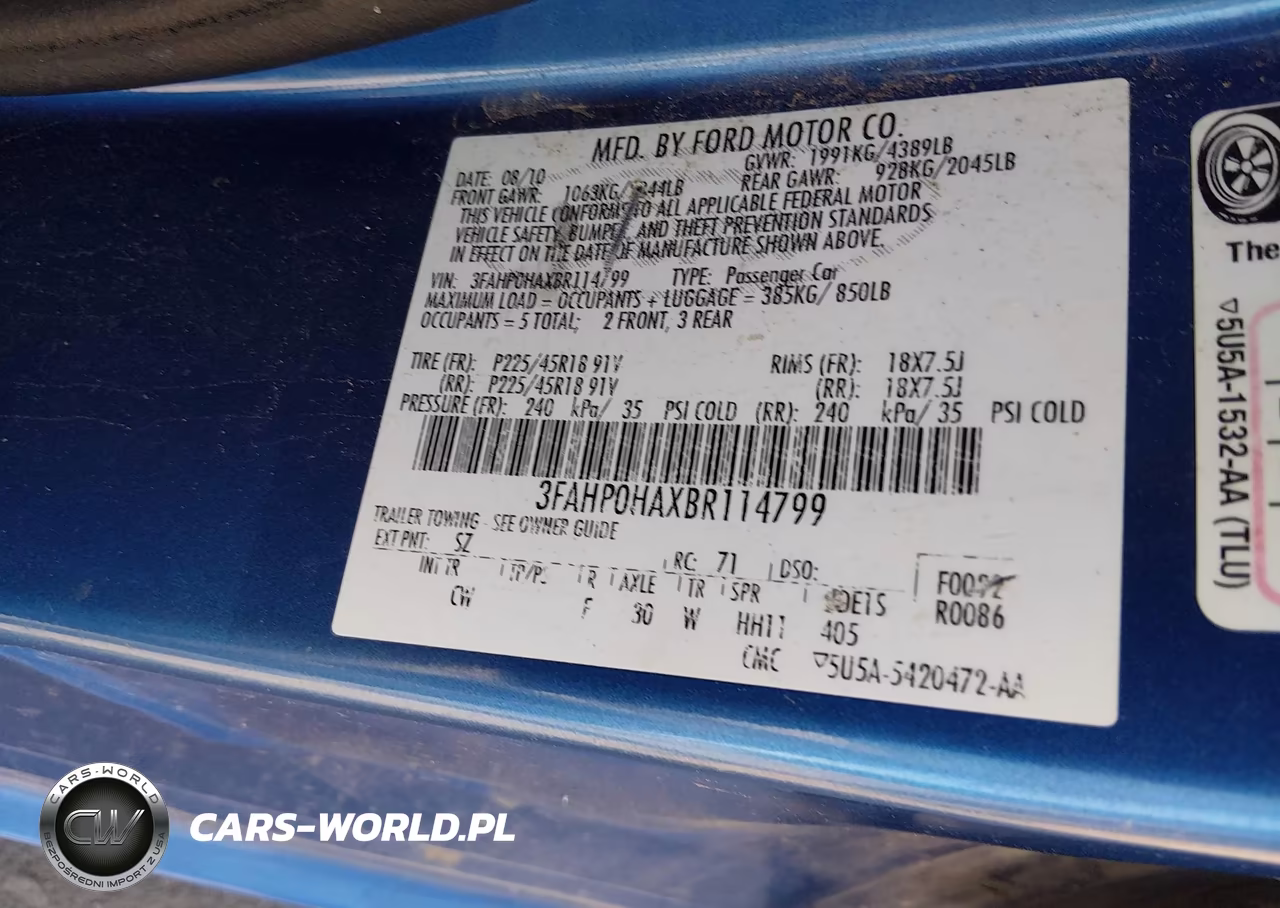 2011 Ford Fusion Se VIN:3FAHP0HAXBR114799 - 9