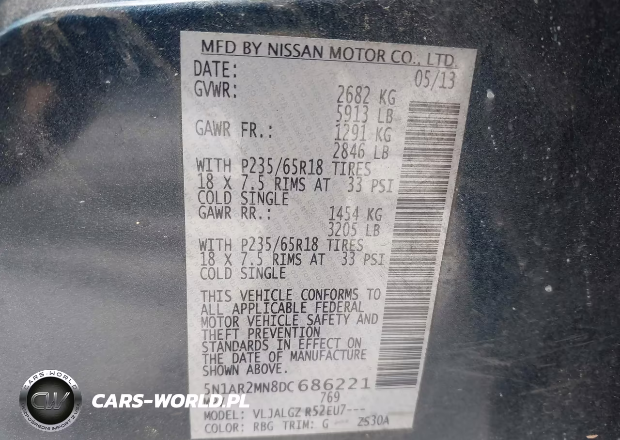 2013 Nissan Pathfinder Sl VIN:5N1AR2MN8DC686221 - 9