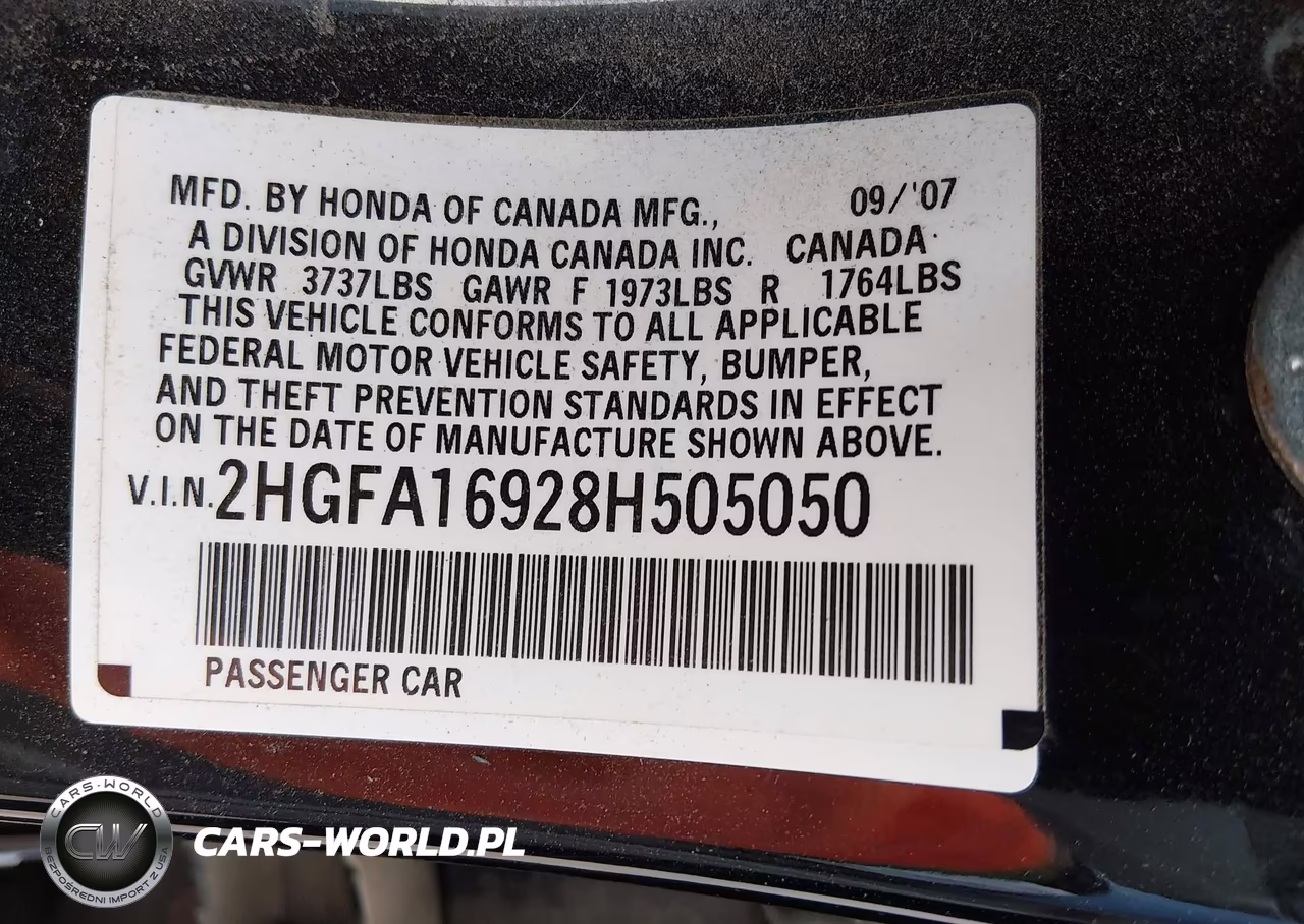 2008 Honda Civic Ex-L VIN:2HGFA16928H505050 - 9