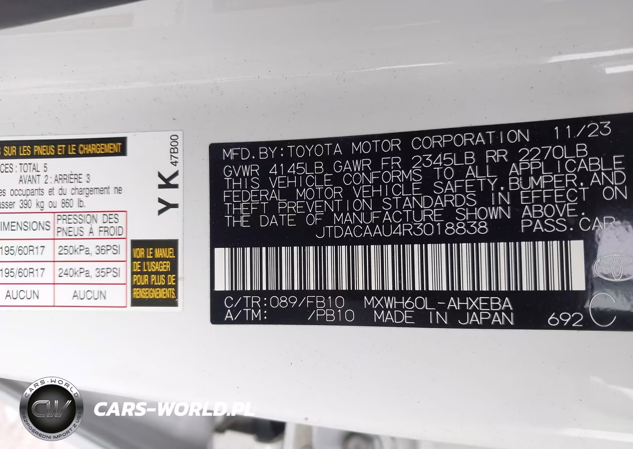 2024 Toyota Prius Le VIN:JTDACAAU4R3018838 - 9