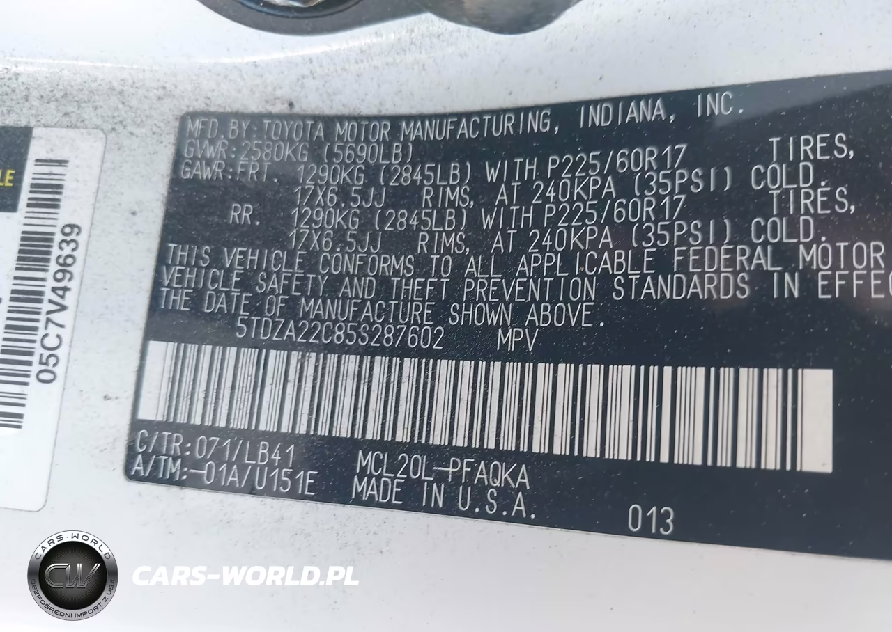 2005 Toyota Sienna Xle Limited VIN:5TDZA22C85S287602 - 9