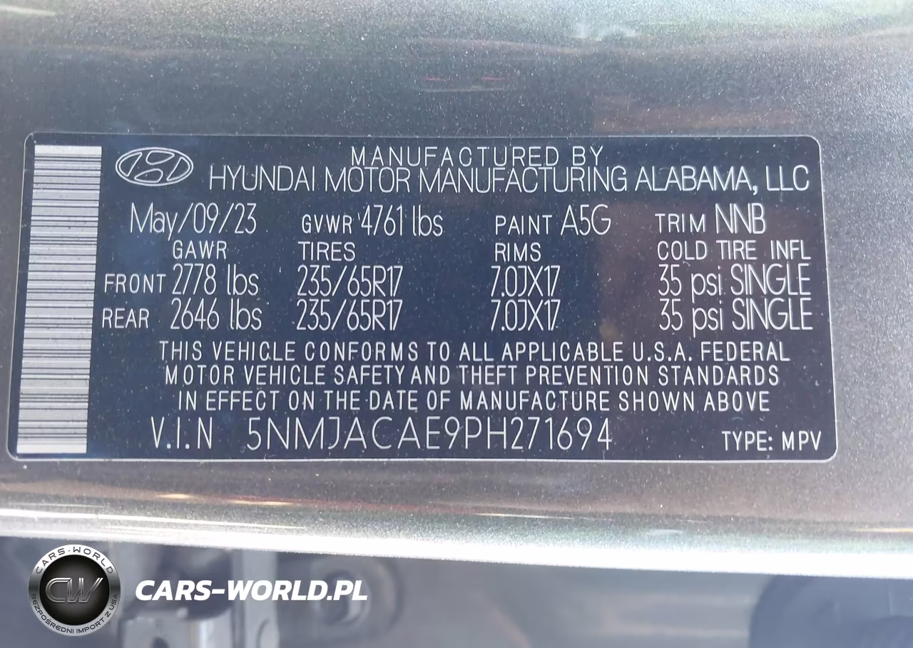 2023 Hyundai Tucson Se VIN:5NMJACAE9PH271694 - 9